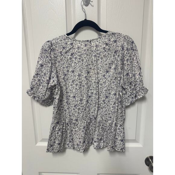 Rylee + Cru blue floral Maddie blouse nwt Small - Picture 3 of 5